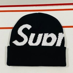 Supreme Black Big Logo Beanie